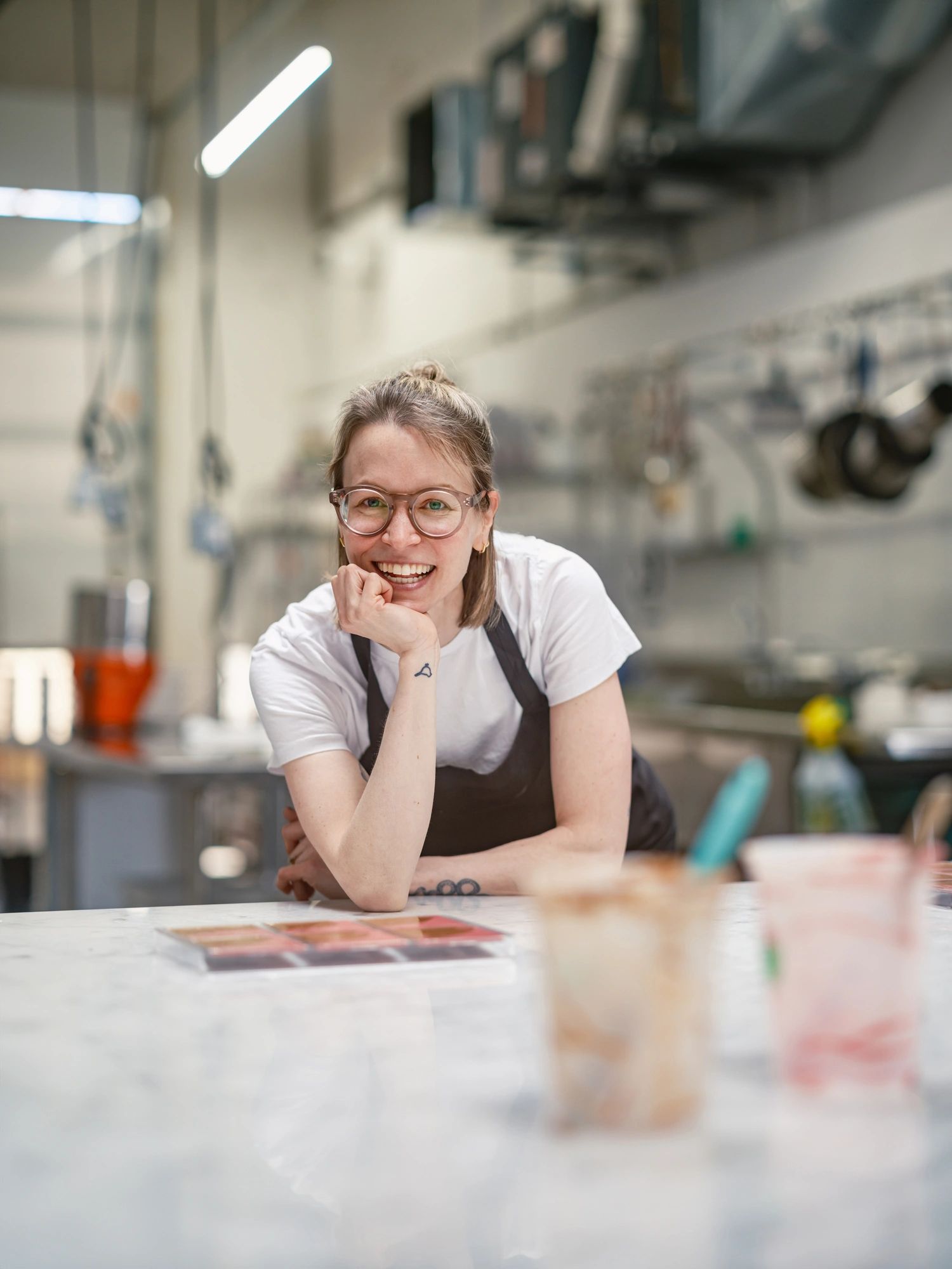 Portrait of a pastry chef in a professional kitchen